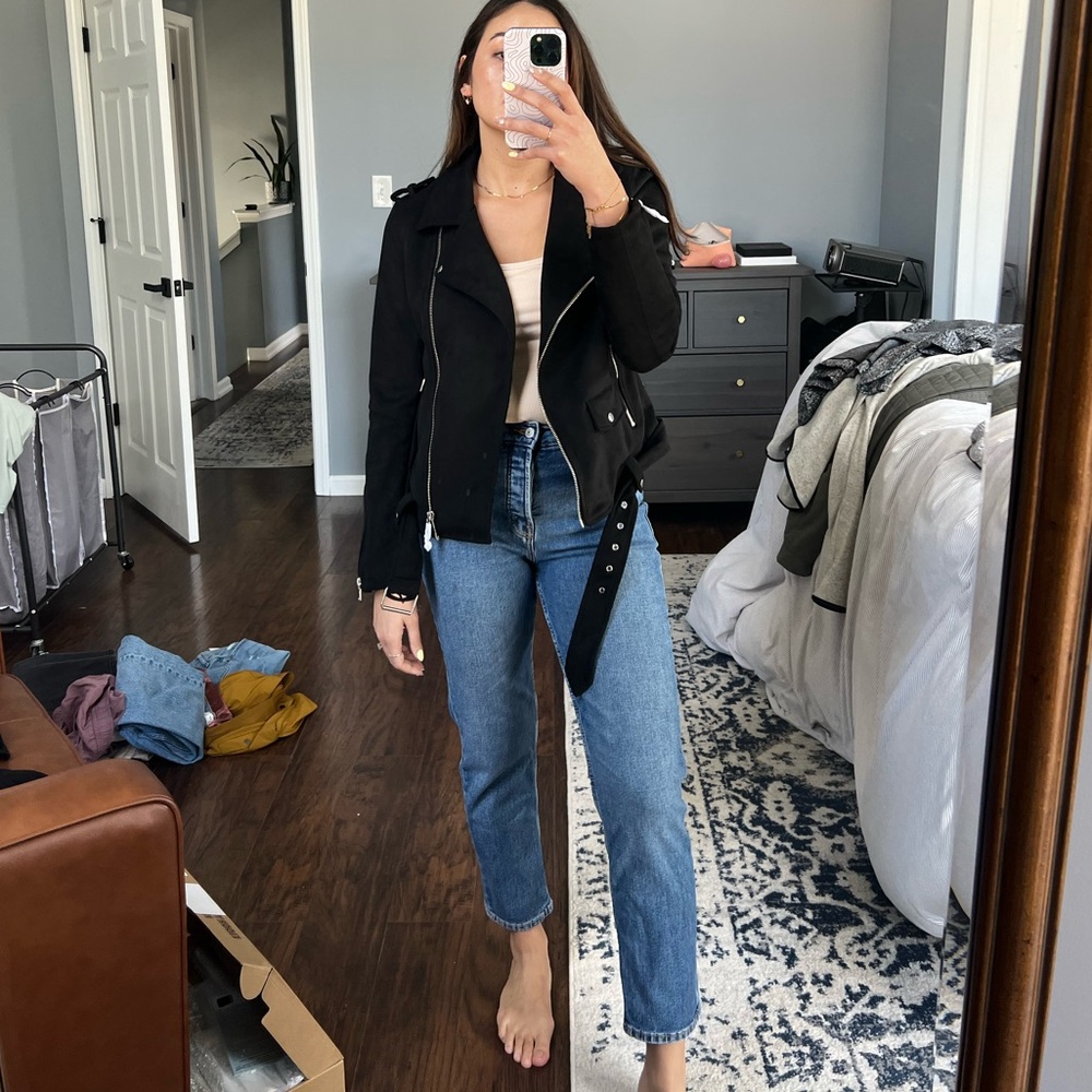 NWT Black Suede Moto Jacket